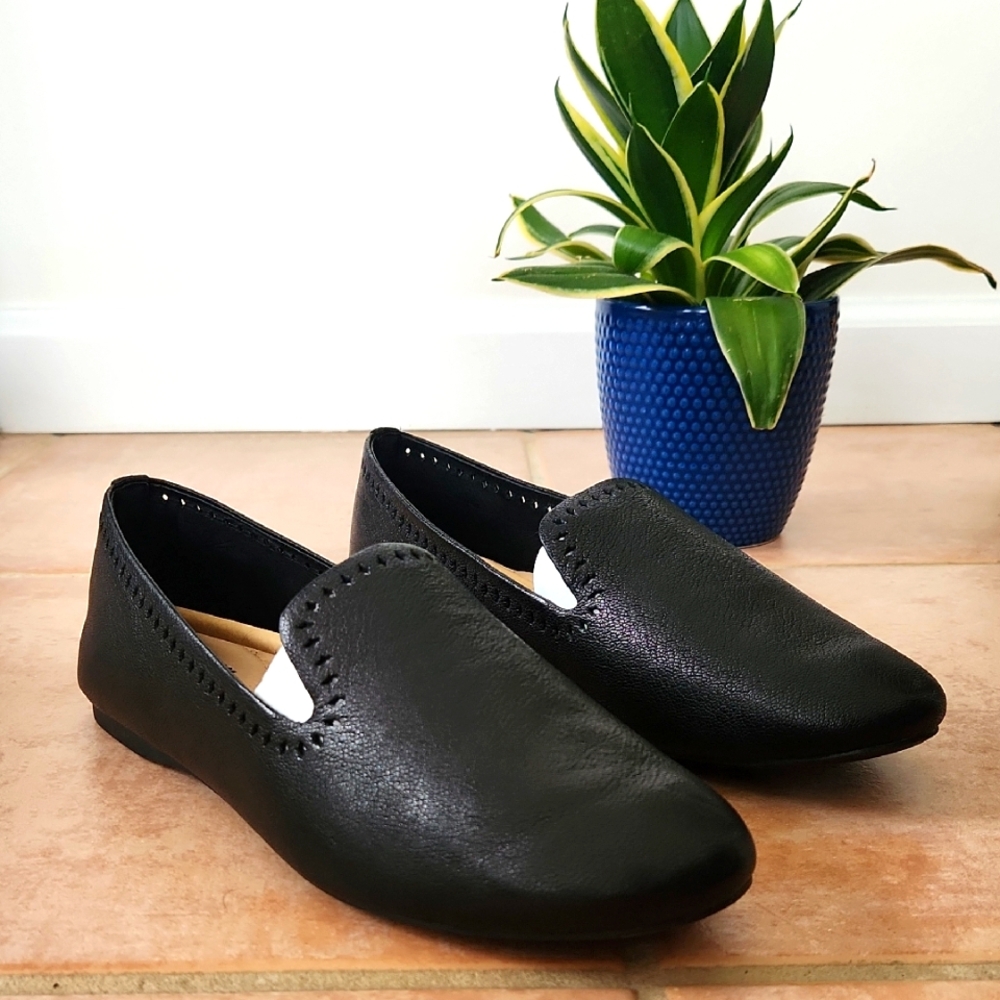 Birdies "The Starling" Jet Black Leather Loafers for Women